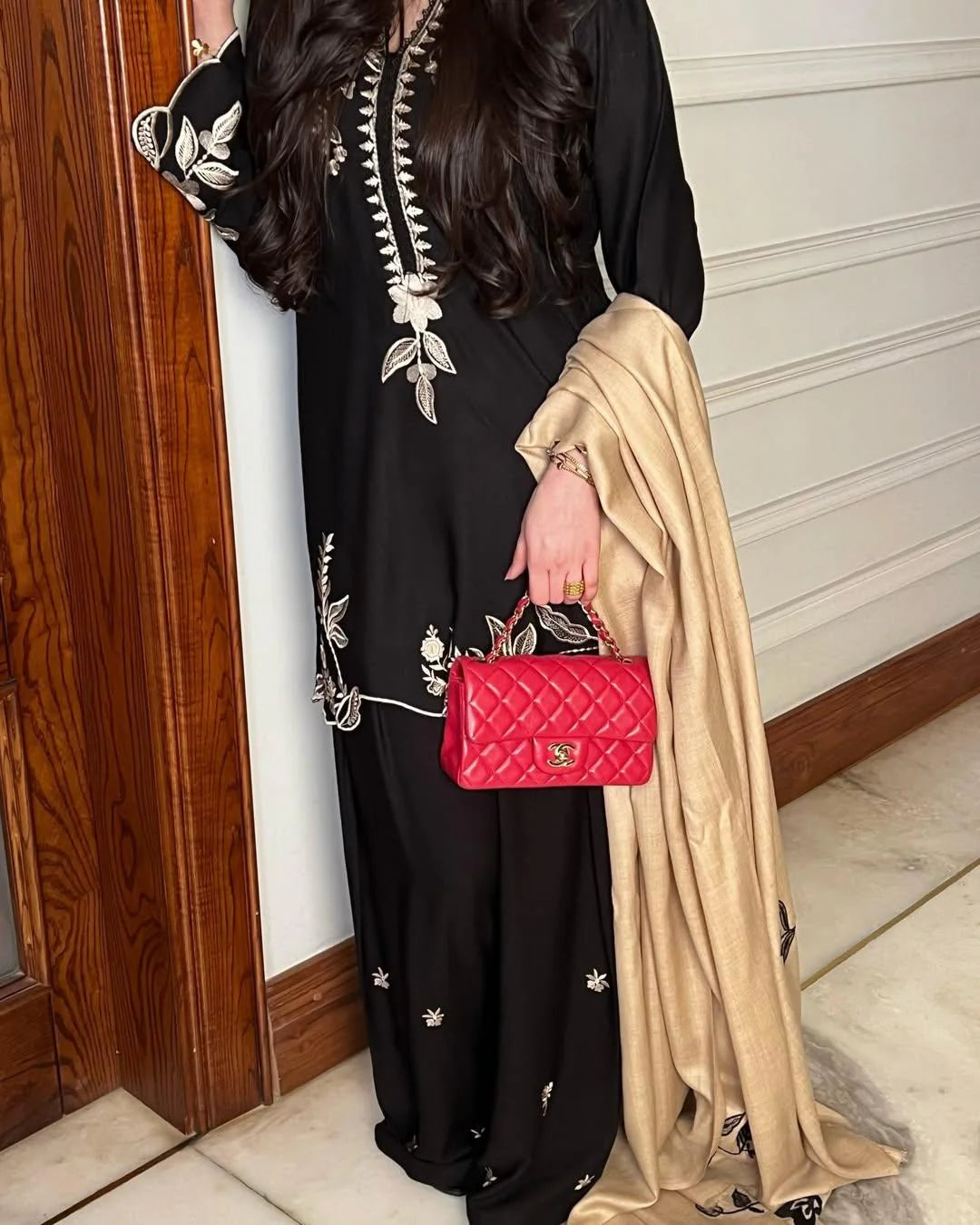 Midnight Embroidered Farshi Shalwar 3PC Premium Lawn