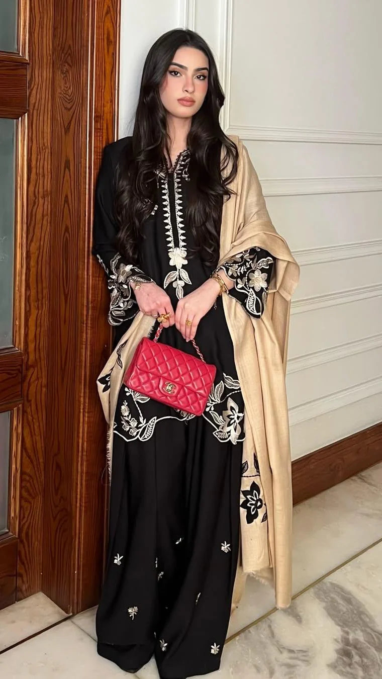 Midnight Embroidered Farshi Shalwar 3PC Premium Lawn