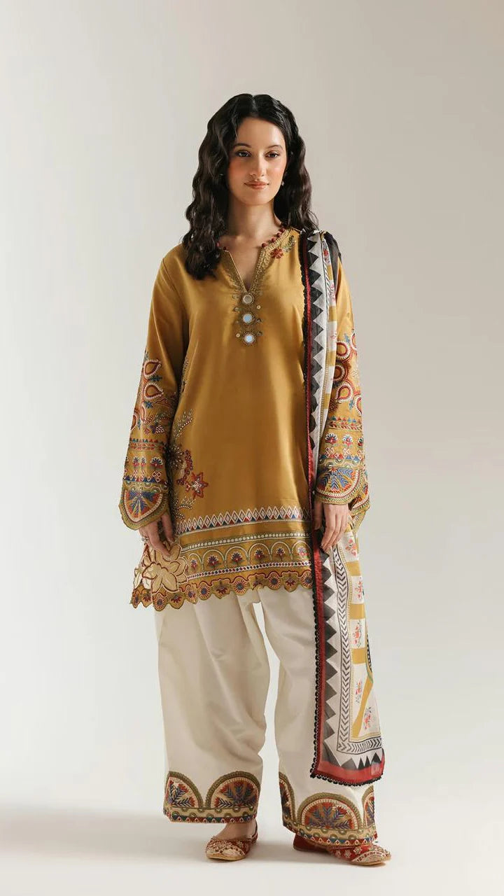 Safena Emb Shalwar 3PC