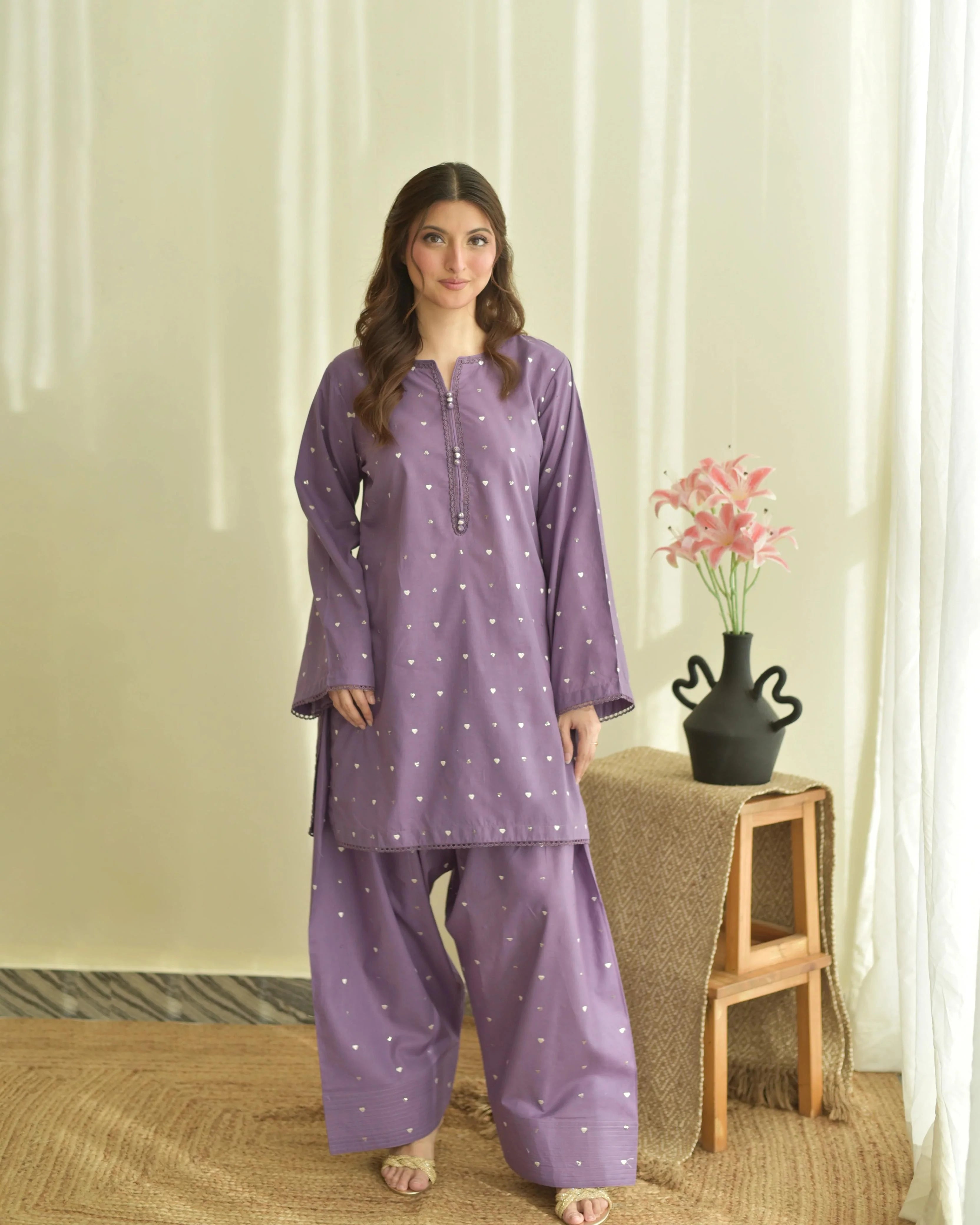 Rose Emb Farshi Shalwar 3PC